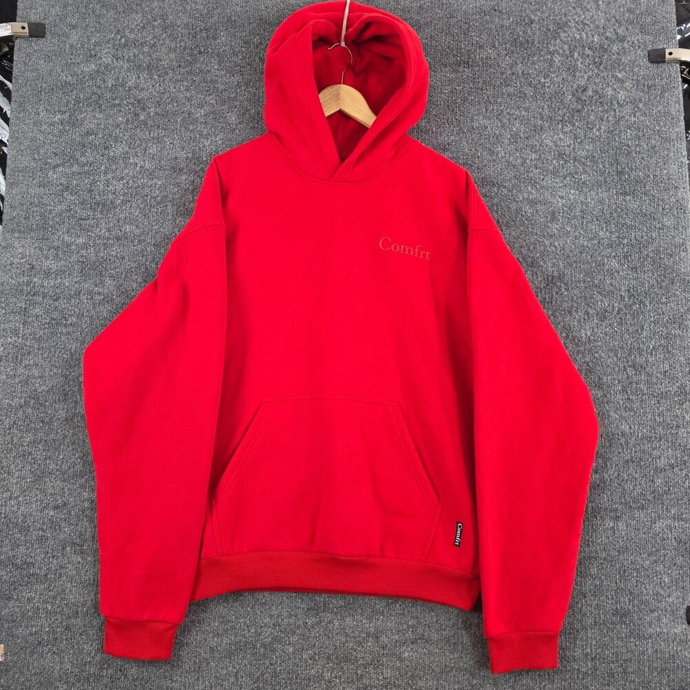 Comfrt Set Unisex XL Minimalist Red Fleece Hoodie Joggers Sweatsuit Set Lounge - Picture 2 of 16